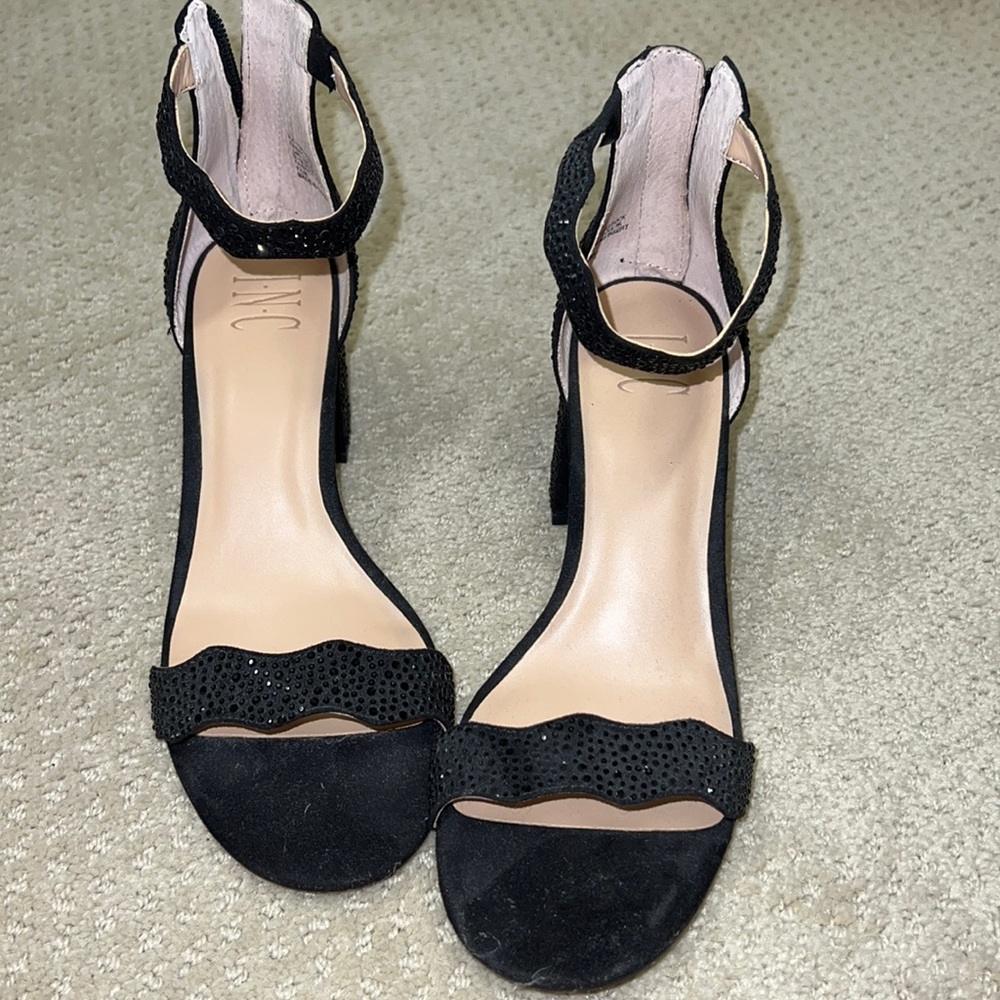 INC hadwin black sparkle heels - Picture 2 of 5